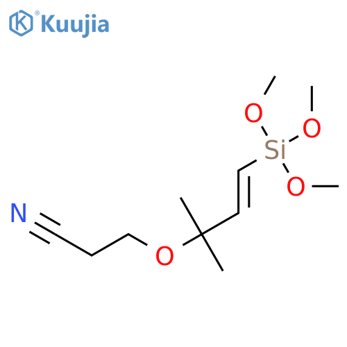 3-{[2-Methyl-4-(trimethoxysilyl)but-3-en-2-yl]oxy}propanenitrile structure