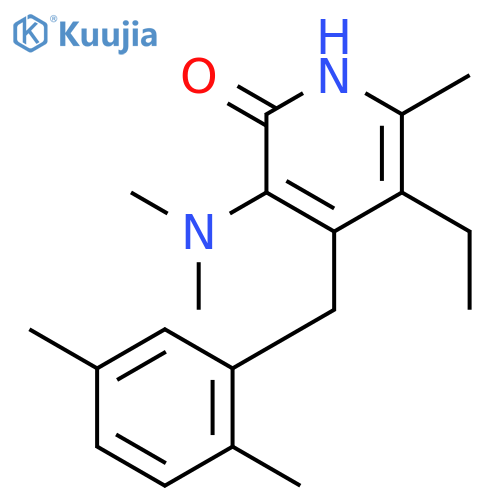 2(1H)-Pyridinone,3-(dimethylamino)-4-[(2,5-dimethylphenyl)methyl]-5-ethyl-6-methyl- structure