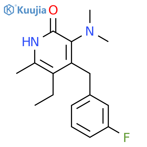 2(1H)-Pyridinone,3-(dimethylamino)-5-ethyl-4-[(3-fluorophenyl)methyl]-6-methyl- structure