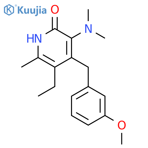 2(1H)-Pyridinone,3-(dimethylamino)-5-ethyl-4-[(3-methoxyphenyl)methyl]-6-methyl- structure