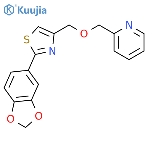 Pyridine, 2-[[[2-(1,3-benzodioxol-5-yl)-4-thiazolyl]methoxy]methyl]- structure