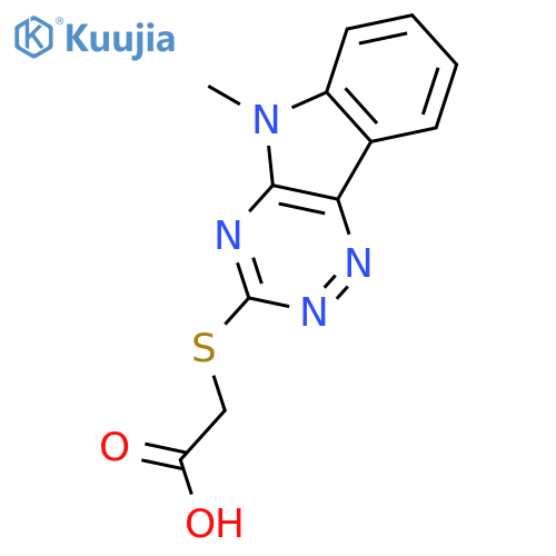 [(5-methyl-5H-[1,2,4]triazino[5,6-b]indol-3-yl)sulfanyl]acetic acid structure