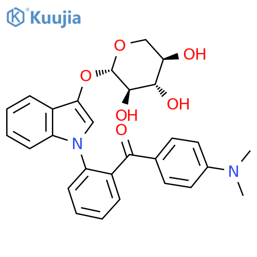 Methanone, [4-(dimethylamino)phenyl][2-[3-(β-D-xylopyranosyloxy)-1H-indol-1-yl]phenyl]- structure