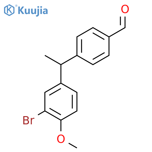 4-(1-(3-Bromo-4-methoxyphenyl)ethyl)benzaldehyde structure