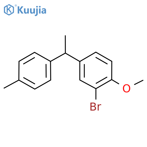 Benzene, 2-​bromo-​1-​methoxy-​4-​[1-​(4-​methylphenyl)​ethyl]​- structure