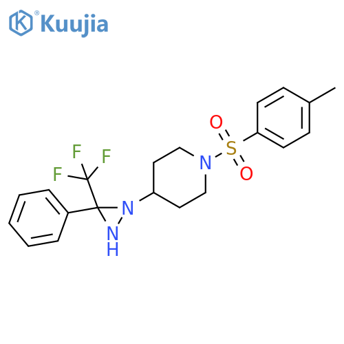 Piperidine, 1-[(4-methylphenyl)sulfonyl]-4-[3-phenyl-3-(trifluoromethyl)-1-diaziridinyl]- structure