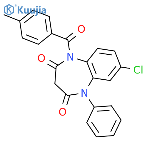 1H-1,5-Benzodiazepine-2,4(3H,5H)-dione,7-chloro-1-(4-methylbenzoyl)-5-phenyl- structure