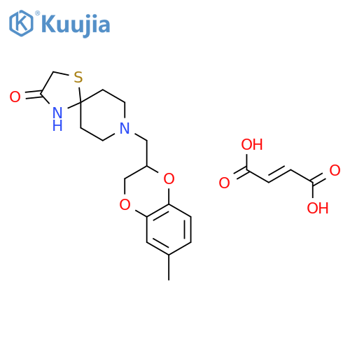 8-[(6-methyl-2,3-dihydro-1,4-benzodioxin-2-yl)methyl]-1-thia-4,8- Diazaspiro[4.5]decan-3-one (2e)-2-butenedioate (1:1) structure