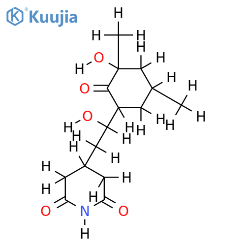 4-[2-Hydroxy-2-(3-hydroxy-3,5-dimethyl-2-oxo-cyclohexyl)-aethyl]-piperidin-2,6-dion structure