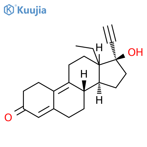 (17α)-13-Ethyl-17-hydroxy-18,19-dinorpregna-4,9-dien-20-yn-3-one structure