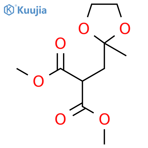 Propanedioic acid, [(2-methyl-1,3-dioxolan-2-yl)methyl]-, dimethyl ester structure