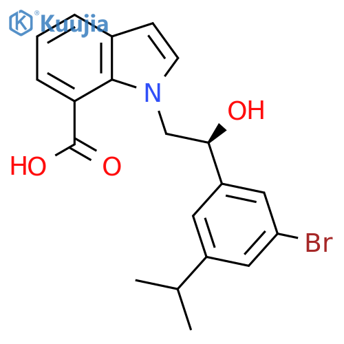 (S)-1-(2-(3-bromo-5-isopropylphenyl)-2-hydroxyethyl)-1H-indole-7-carboxylic acid structure