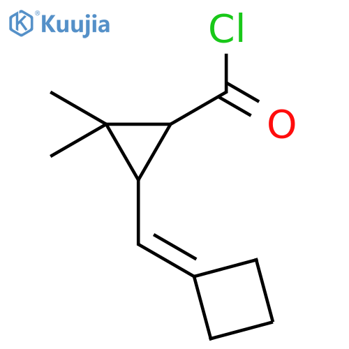 Cyclopropanecarbonyl chloride,3-(cyclobutylidenemethyl)-2,2-dimethyl-, trans- structure