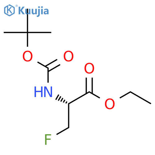 L-Alanine, N-[(1,1-dimethylethoxy)carbonyl]-3-fluoro-, ethyl ester structure