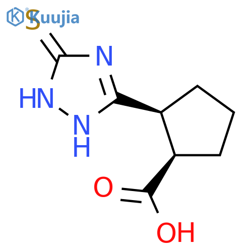 rac-(1R,2S)-2-(5-sulfanyl-1H-1,2,4-triazol-3-yl)cyclopentane-1-carboxylic acid, cis structure
