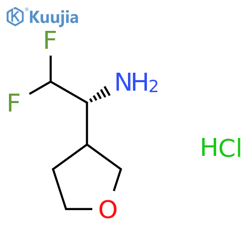 (1R)-2,2-difluoro-1-(oxolan-3-yl)ethan-1-amine hydrochloride structure