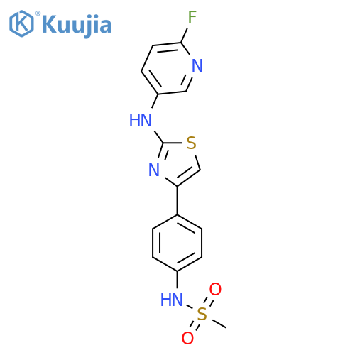 N-(4-{2-(6-fluoropyridin-3-yl)amino-1,3-thiazol-4-yl}phenyl)methanesulfonamide structure