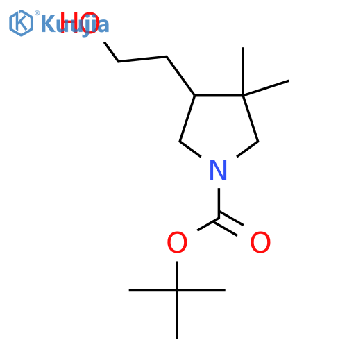 Tert-butyl 4-(2-hydroxyethyl)-3,3-dimethylpyrrolidine-1-carboxylate structure