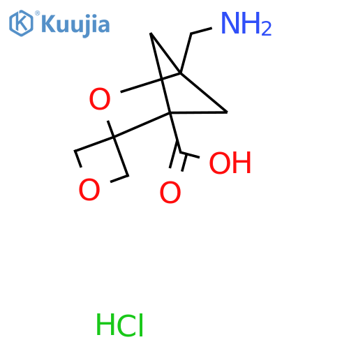 4-(Aminomethyl)-3-oxaspiro[bicyclo[2.1.1]hexane-2,3'-oxetane]-1-carboxylic acid hydrochloride structure