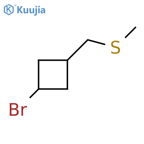 1-bromo-3-(methylsulfanyl)methylcyclobutane, Mixture of diastereomers structure