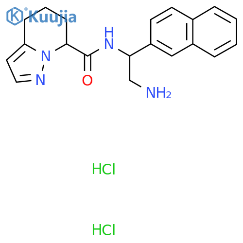 N-2-amino-1-(naphthalen-2-yl)ethyl-4H,5H,6H,7H-pyrazolo1,5-apyridine-7-carboxamide dihydrochloride structure