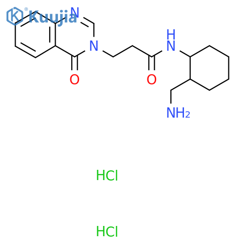 N-2-(aminomethyl)cyclohexyl-3-(4-oxo-3,4-dihydroquinazolin-3-yl)propanamide dihydrochloride structure