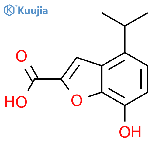 7-hydroxy-4-isopropyl-benzofuran-2-carboxylic acid structure