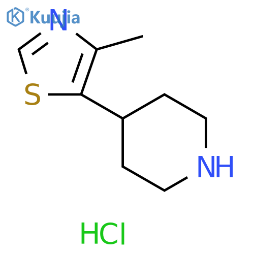 Piperidine, 4-(4-methyl-5-thiazolyl)-, hydrochloride (1:2) structure