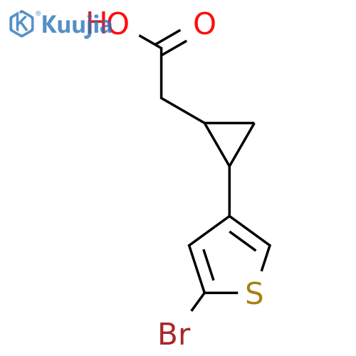 2-2-(5-bromothiophen-3-yl)cyclopropylacetic acid, Mixture of diastereomers structure