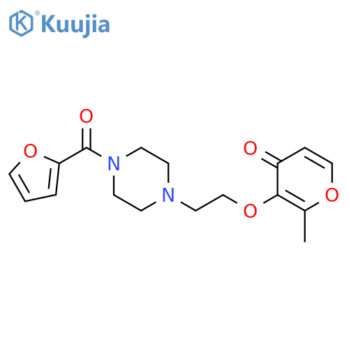 4H-Pyran-4-one, 3-[2-[4-(2-furanylcarbonyl)-1-piperazinyl]ethoxy]-2-methyl- structure