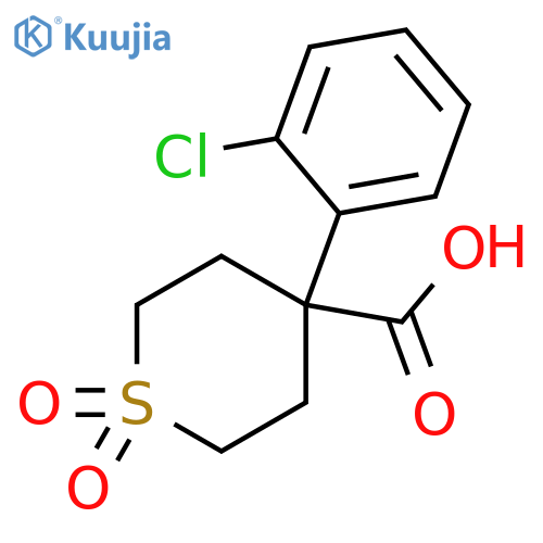 2H-Thiopyran-4-carboxylic acid, 4-(2-chlorophenyl)tetrahydro-, 1,1-dioxide structure