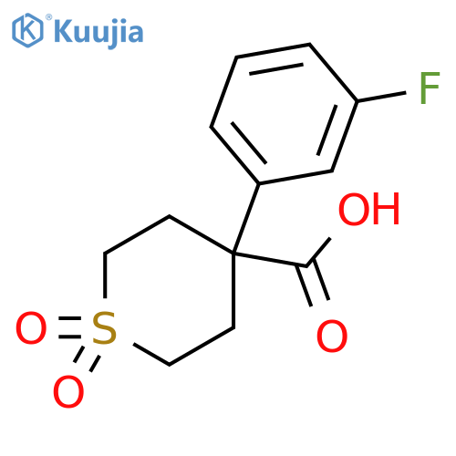 2H-Thiopyran-4-carboxylic acid, 4-(3-fluorophenyl)tetrahydro-, 1,1-dioxide structure