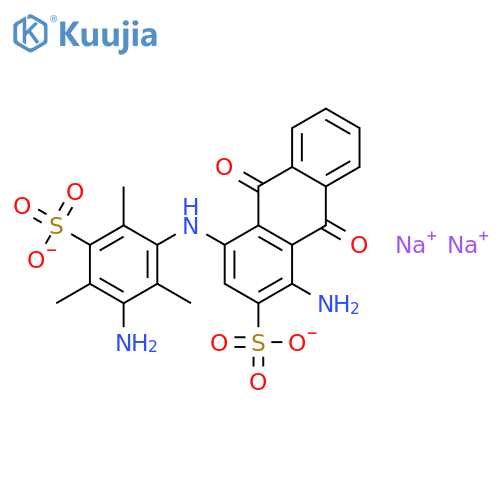 2-Anthracenesulfonicacid,1-amino-4-[(3-amino-2,4,6-trimethyl-5-sulfophenyl)amino]-9,10-dihydro-9,10-dioxo-,sodium salt (1:2) structure