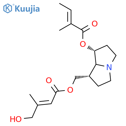 2-Butenoic acid,2-(hydroxymethyl)-,[(1S,7R,7aR)-hexahydro-7-[[(2Z)-2-methyl-1-oxo-2-butenyl]oxy]-1H-pyrrolizin-1-yl]methylester, (2Z)- structure