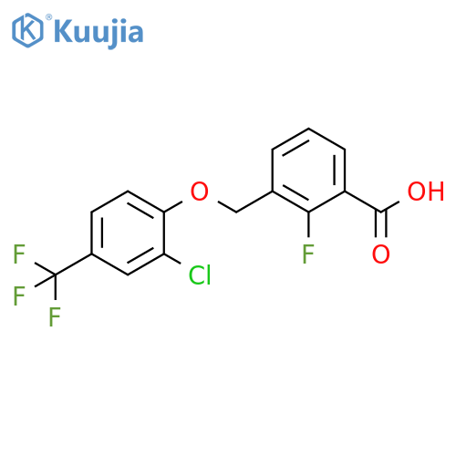 Benzoic acid, 3-[[2-chloro-4-(trifluoromethyl)phenoxy]methyl]-2-fluoro- structure