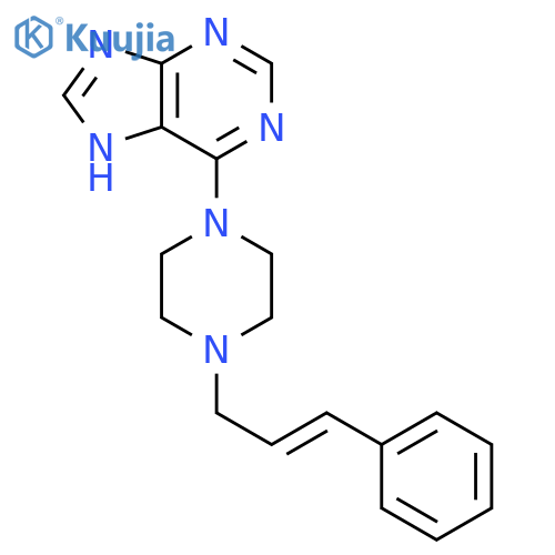 9H-Purine,6-[4-(3-phenyl-2-propen-1-yl)-1-piperazinyl]- structure