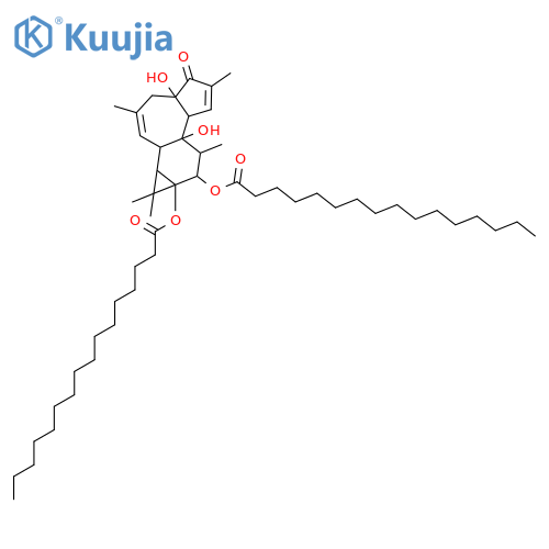 4a,7b-dihydroxy-1,1,3,6,8-pentamethyl-5-oxo-1,1a,1b,4,4a,5,7a,7b,8,9-decahydro-9aH-cyclopropa[3,4]benzo[1,2-e]azulene-9,9a-diyl dihexadecanoate structure