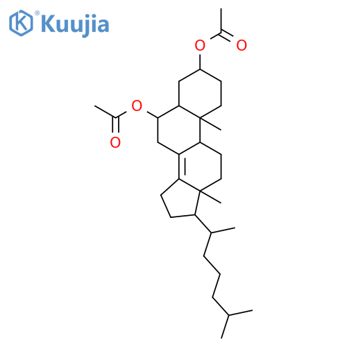 Cholest-8(14)-ene-3,6-diol,diacetate, (3b,5a,6a)- (9CI) structure