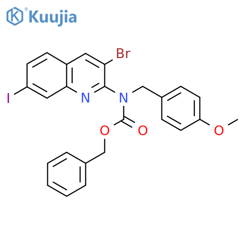 Benzyl (3-bromo-7-iodoquinolin-2-yl)(4-methoxybenzyl)carbamate structure