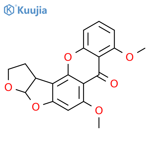 7H-Furo[3',2':4,5]furo[2,3-c]xanthen-7-one,1,2,3a,12c-tetrahydro-6,8-dimethoxy-, (3aR,12cS)- (9CI) structure