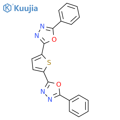 2-phenyl-5-[5-(5-phenyl-1,3,4-oxadiazol-2-yl)thiophen-2-yl]-1,3,4-oxadiazole structure