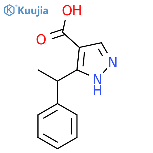 5-(1-phenylethyl)-1H-pyrazole-4-carboxylic acid structure