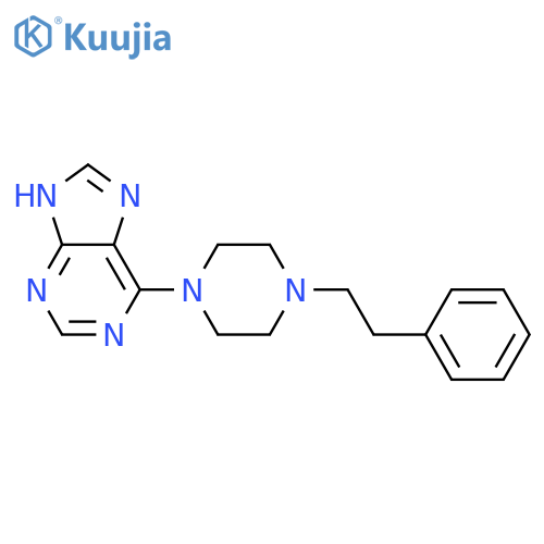 9H-Purine,6-[4-(2-phenylethyl)-1-piperazinyl]- structure