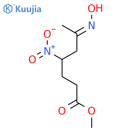 Heptanoic acid, 6-(hydroxyimino)-4-nitro-, methyl ester structure