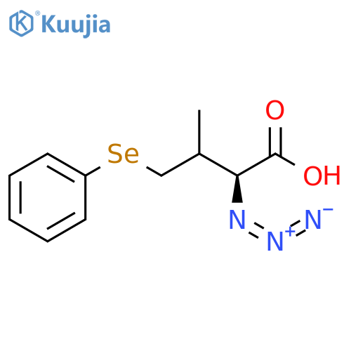 Butanoic acid, 2-azido-3-methyl-4-(phenylseleno)-, (2S)- structure