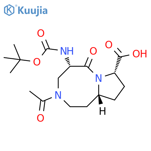 Pyrrolo[1,2-a][1,5]diazocine-8-carboxylic acid, 3-acetyl-5-[[(1,1-dimethylethoxy)carbonyl]amino]decahydro-6-oxo-, (5S,8S,10aR)- structure