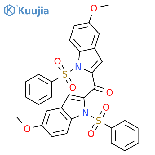 1H-Indole, 2,2'-carbonylbis[5-methoxy-1-(phenylsulfonyl)- structure