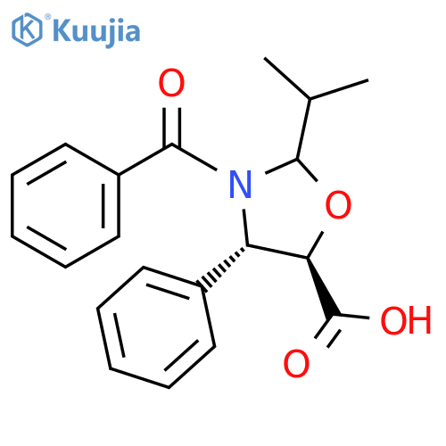 (4S,5R)-3-Benzoyl-2-(1-methylethyl)-4-phenyl-5-oxazolidinecarboxylic acid structure