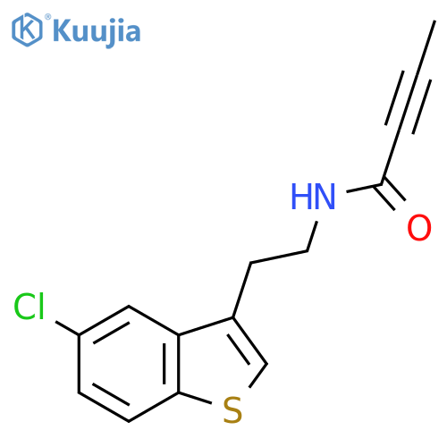 N-2-(5-chloro-1-benzothiophen-3-yl)ethylbut-2-ynamide structure