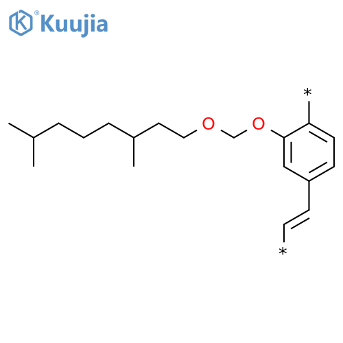 Poly[[[(3,7-dimethyloctyl)oxy]methoxy-1,4-phenylene]-1,2-ethenediyl] structure